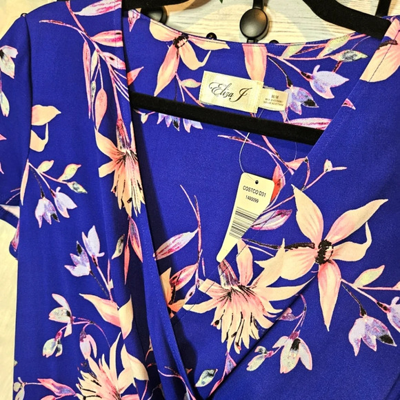 Eliza J Floral Crossfront Midi Dress - Picture 2 of 5